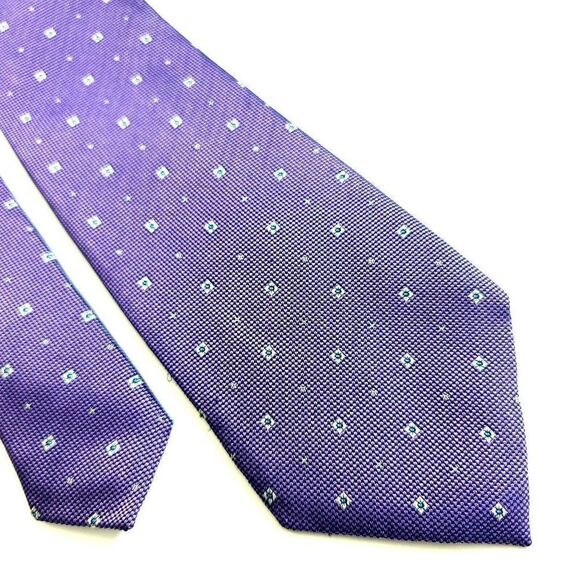 Vince Camuto‎ Purple Woven Geometric Silk Tie - Picture 1 of 6